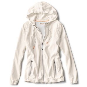 ORVIS snow white Open Air Caster hooded zip up windbreaker jacket XS